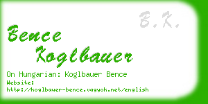 bence koglbauer business card